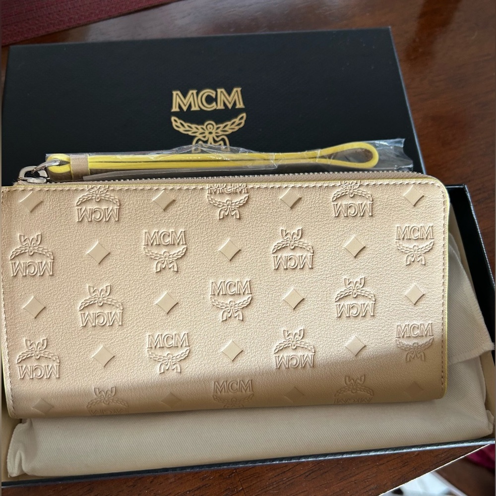 MCM Klara Monogram Wallet Wristlet